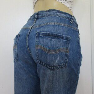 HANG TEN Jeans Size 7 Juniors Distressed Boyfriend Denim